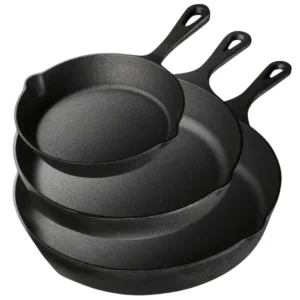 3-Piece Pre-Seasoned Cast Skillets