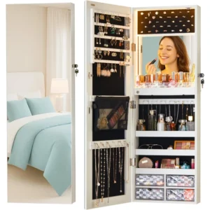 LED Mirror Jewelry Storage Cabinet