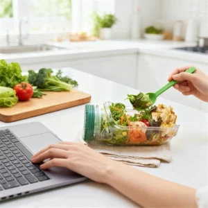 Side-Open Salad Storage Container