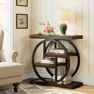 4-Tier Industrial Narrow Side Table