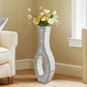 Tall Mirrored Decor Vase