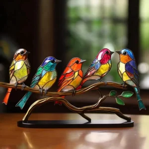 Colorful Hummingbird Glass Decor Ornaments
