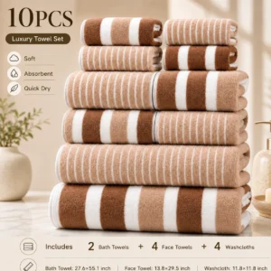 10-Piece Microfiber Towel Set