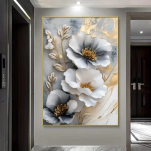Luxury 3D Floral Canvas Art