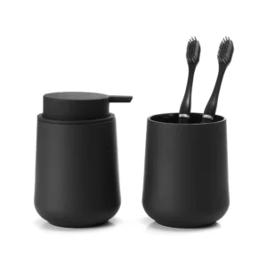 Matte Black Bathroom Accessory Set