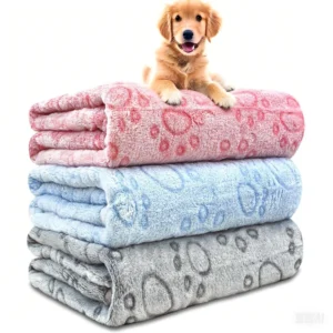 Soft Paw Print Dog Blanket